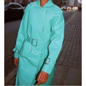 POOL GREEN SAKS POTTS TRENCH COAT